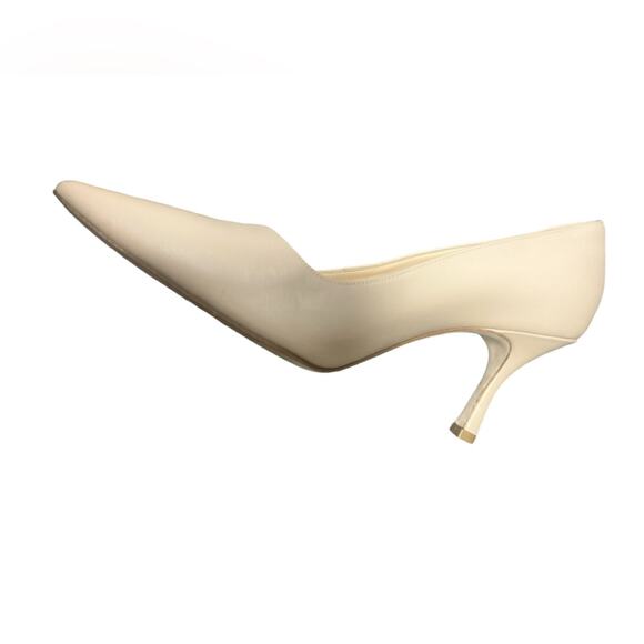 Kahmune Nude Becky Napa Leather Classic 70mm Pointed Toe Comfort Pump New 40 - Picture 3 of 9